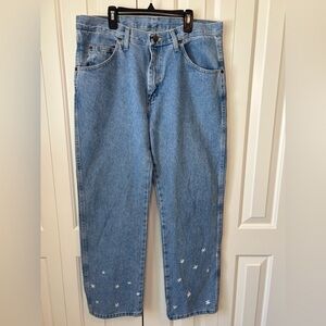 Wrangler Light Blue Men's Jeans with Star Accents